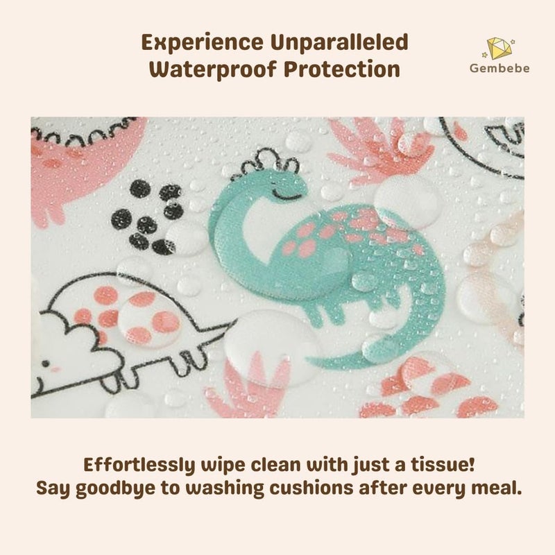 Gembebe Waterproof & Compatible Stokke Tripp Trapp Cushion Set for Newborn Baby - Easy to Clean Stokke Tripp Trapp Newborn Set - 100% Cotton Stokke High Chair Cushion Set (Mint Bunny / 49.5 Counts) - Image 5